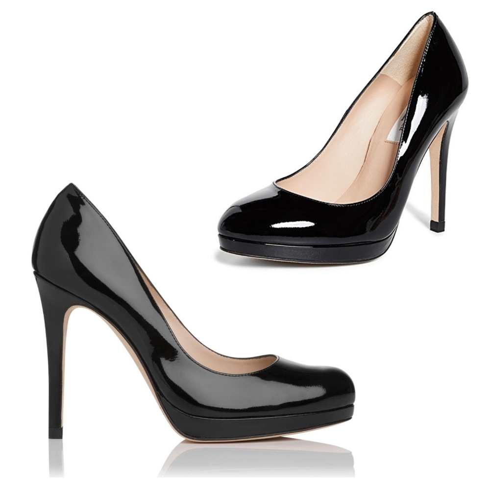 LK Bennett SLEDGE PATENT LEATHER BLACK HEEL
